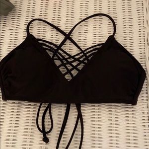 Black target bikini top